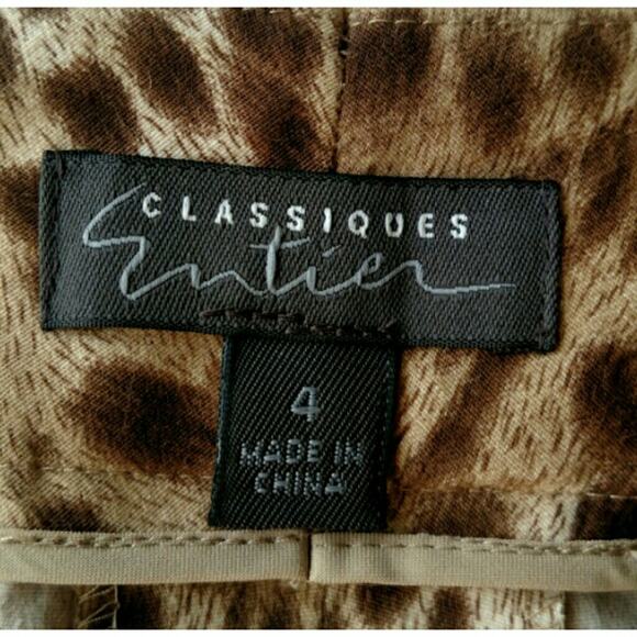 Classiques Entier Cheetah Pants - Size 4 - EUC - Picture 5 of 7